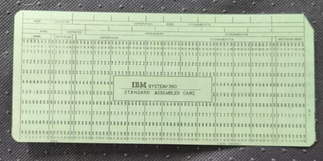 Vintage IBM Punch Cards System 360 Standard Assember Card Lot of 10 GREEN
