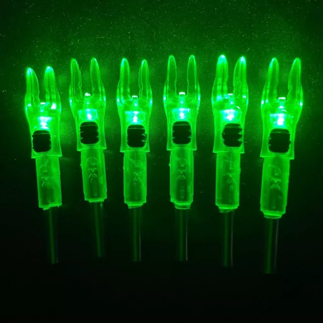 6PCS X Lighted Nocks for Arrows with .204 .233 .244 .246 Inside Diameter  Green