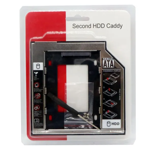 Universal SATA 2nd SSD HDD Hard Drive Caddy For 12.7mm CD/DVD-ROM Optical Bay