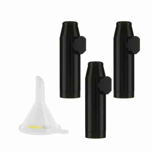 3 Pack Bundle | Premium Black 1g Metal e-Snuff Spice & Sweetener Storage Bullet