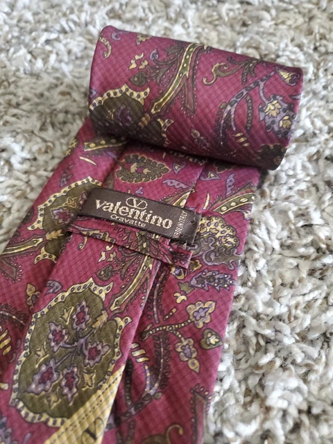 Pre-Owned VALENTINO 100% Woven Silk Men's Necktie 2