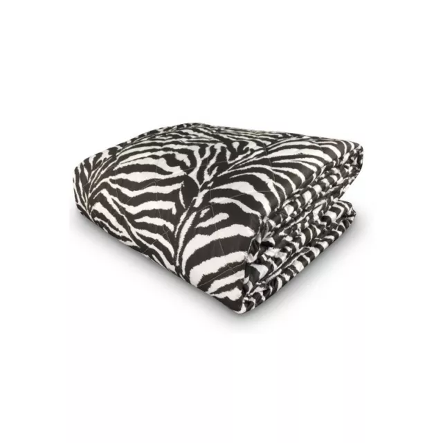 Couvre-Lit Matelassé Imprimé Zèbre Noir Blanc