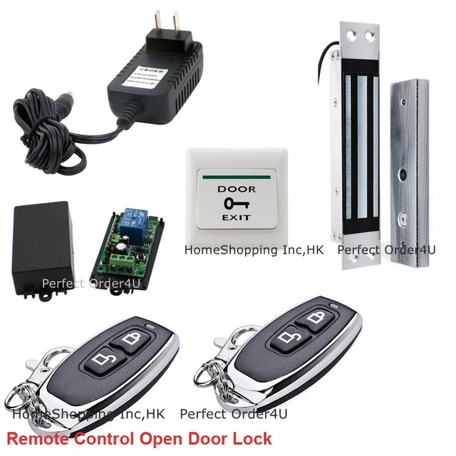 DOOR ACCESS CONTROL System, Inset Door Magnetic Lock+2 Wireless Remote ...