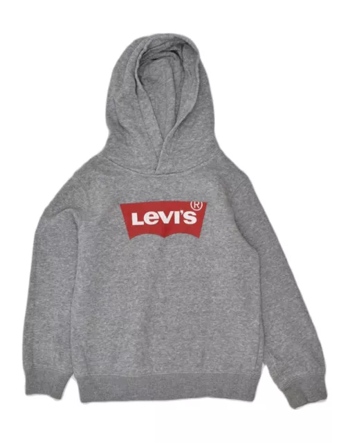 LEVI'S Boys Graphic Hoodie Jumper 6-7 Years Large  Grey Cotton OD12