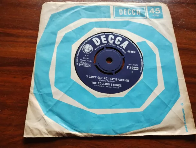 The Rolling Stones 7"Vinyl Single i cant get no Satisfaction 1965