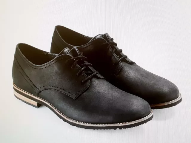 NEW 9 M ROCKPORT V81312 Ledge Hill Too Plain Toe Bluchers BLACK