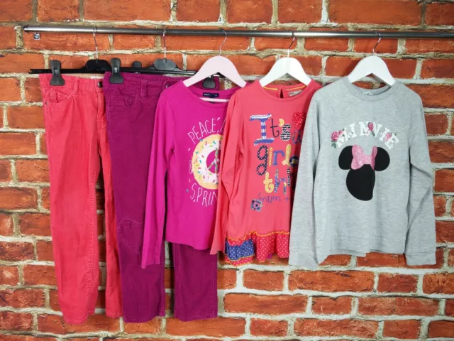 Girl Bundle Age 6-7 Year Gap H&M M&S Winter Cord Trousers Tee Minnie Mouse 122Cm