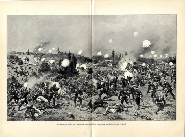 Ernst Zimmer Kriegsmaler Erstürmung Fröschweiler Höhen V.Armeecorps 6.Aug.1870