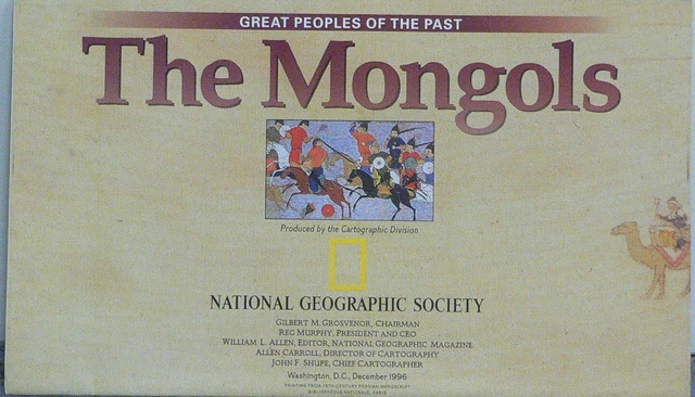 Vintage 1996 National Geographic Map of The Mongols