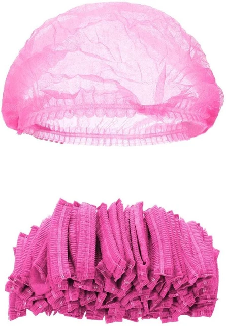 Pack of 1000 Pink Mob Caps 21 Hair with Elastic Stretch Band Disposable