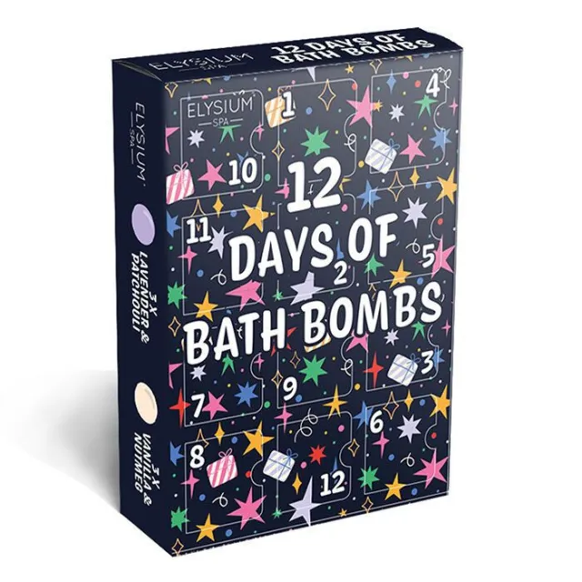 12 Days Of Christmas Bath Bombs, half Advent Calender, Christmas Gift, present