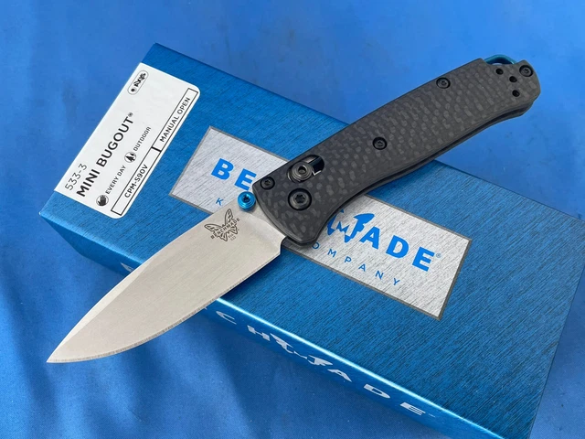 Benchmade 533-3 Mini Bugout Axis Lock Knife Carbon Fiber Handle S90V Stainless