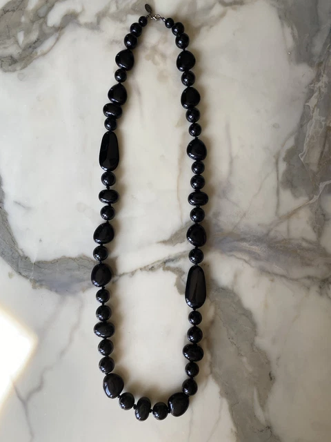 Collier Sautoir En Perles Maxi Noir CAROLL - Occasion, Perles Acryliques, Style élégant Et Intemporel