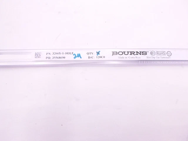 24 Pack: Bourns 3266Y-1-103LF Resistors Trimmer 10K OHM 0.25W PC PIN TOP
