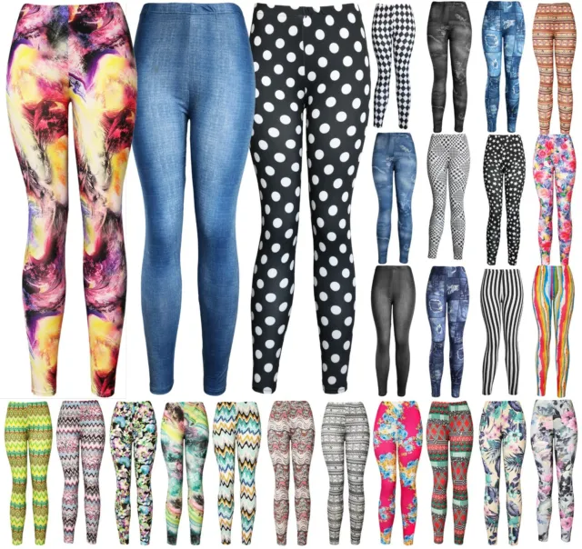 Women's REG/Plus Super Soft Cotton Blend Basic Workout Printed Pattern Leggings