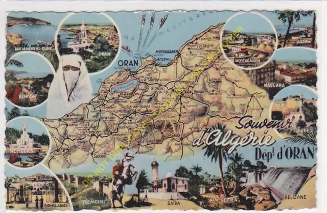 Cpsm Algerie Card Geographical Illustrator Edit CPA ca1962