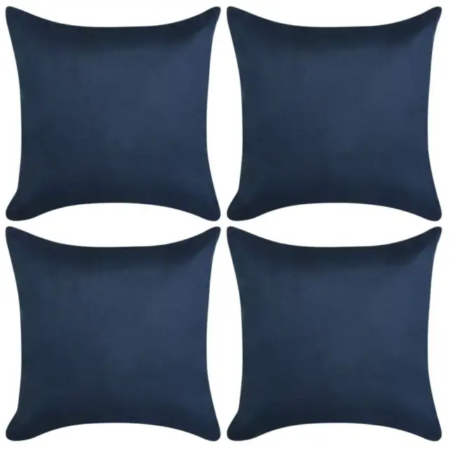 Cushion Covers 4 pcs 80x80 cm Polyester Faux Suede Navy