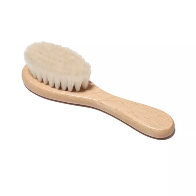 Baby Hair Brush for Natural Wooden Hairbrush Comb with Soft Wool Bristle