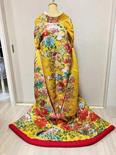 Japanese Kimono Uchikake Wedding Pure Silk  japan 857 2