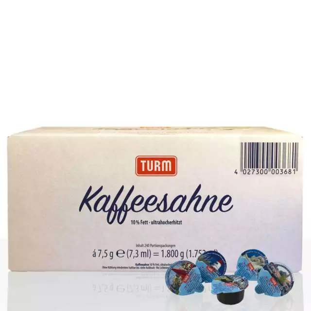 Kaffeesahne Turm Portionsmilch 240 Stk a 7,5 g, 10% Fett