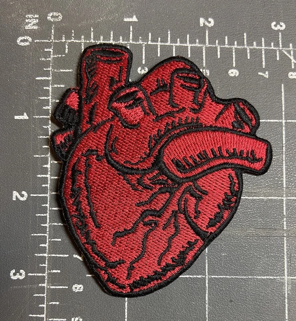 RED ANATOMICAL HUMAN Heart Embroidered Patch Badge Anatomy Biology
