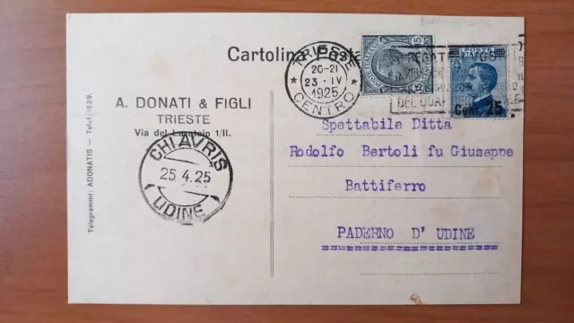 Storia Postale - Regno - Provv. 25 Cent. Su 60 C. Michetti - Sbarrette Corte! -