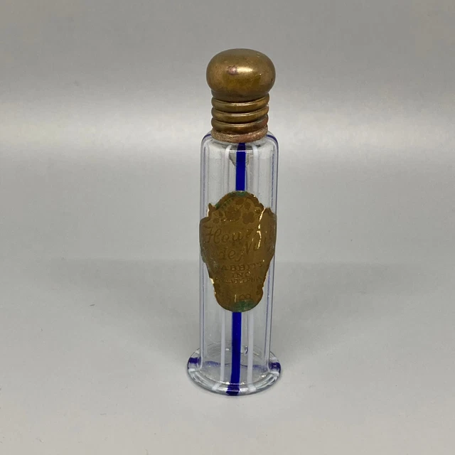 Antique Fleur De Nuit Striped German Blown Glass Perfume Bottle w/ Dauber Antique Fleur De Nuit Striped German Blown Glass Perfume Bottle w/ Dauber