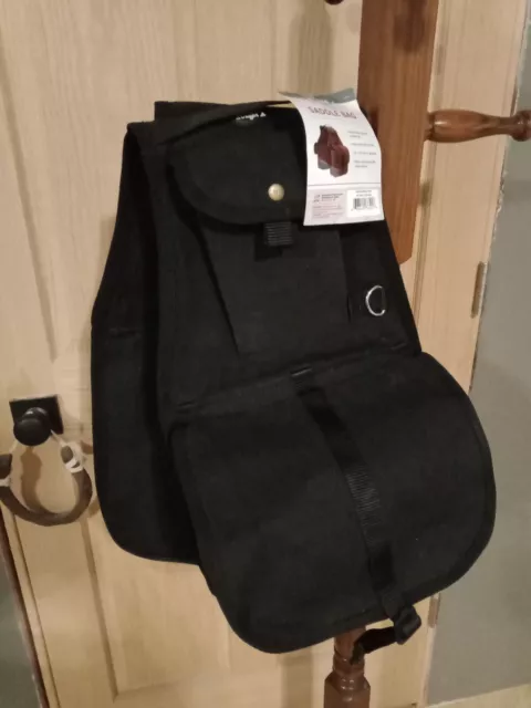Tough 1 black canvas horse saddle bags