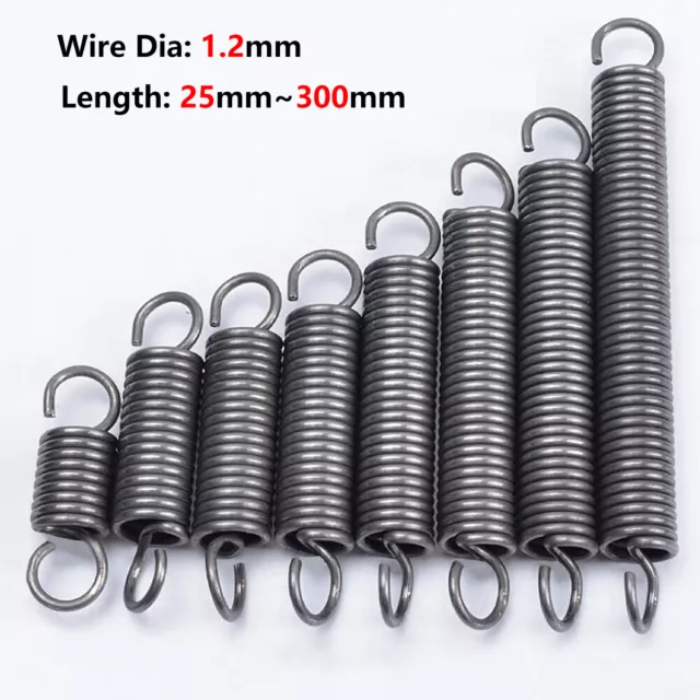 Expansion Springs Extension Tension Spring Wire Dia 1.2mm OD 6-12mm L=25-300mm