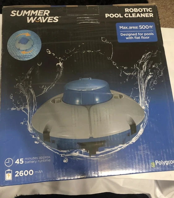 SUMMER WAVES ROBOTIC Cordless Rechargeable Swimming Pool Vacuum Cleaner
