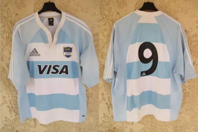 Maillot rugby ARGENTINE n°9 ARGENTINA vintage ADIDAS UAR Pumas shirt camiseta L