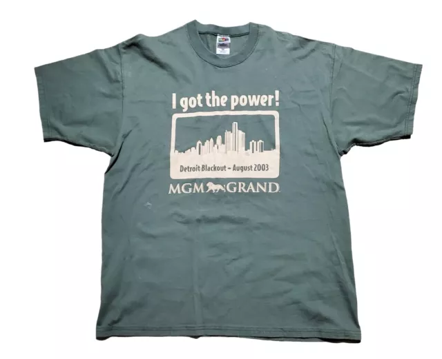 Vintage MGM Grand Las Vegas T-shirt Mens Size XL Short Sleeves Graphic Green USA