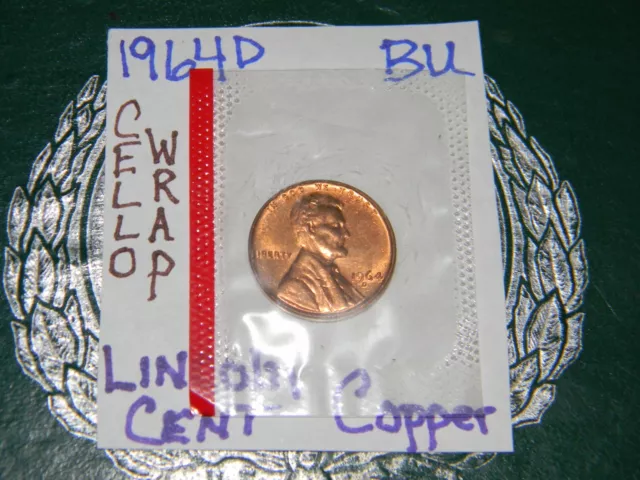 1964 D Lincoln Memorial Cent - Scarce [BRILLIANT UNC]  Better Date-RED & SHINY!!