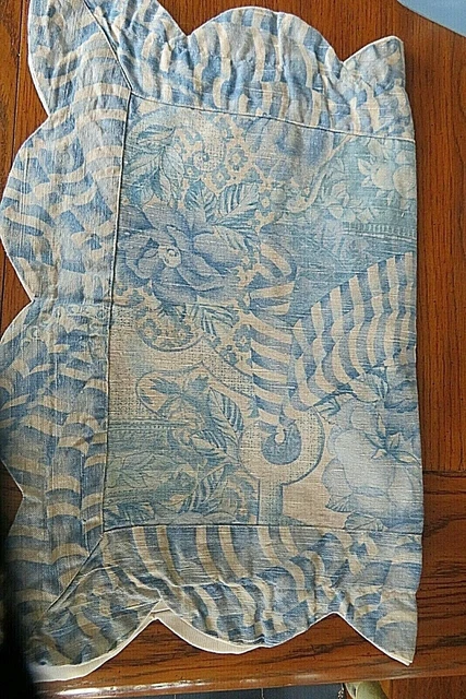 PILLOWCASES Shams Standard Sz, (2) Linen Damask Soft Blue, Button Closure.