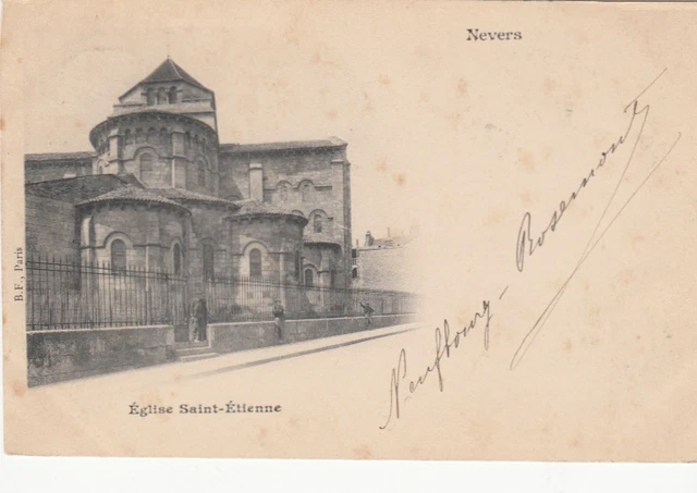 NEVERS église saint étienne timbrée 1900