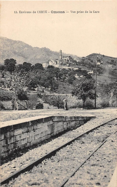 CPA 20 CORSICA ENV.DE CORTE COMESSA (soveria) VIEW TAKEN FROM THE STATION (rare shot