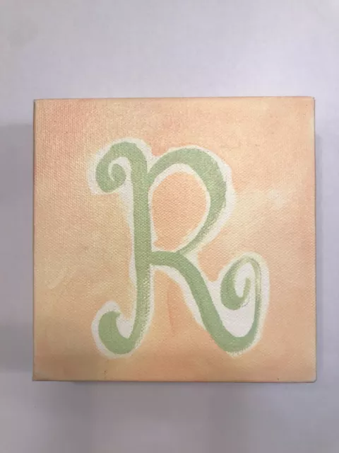 POTTERY BARN KIDS BABY Canvas Wood Block Letter Initials Wall Art R