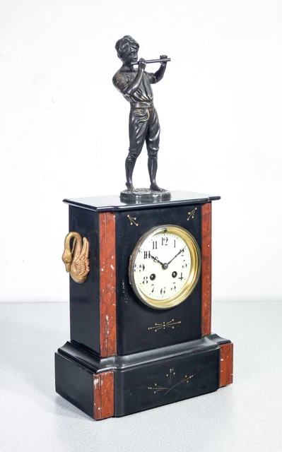 ⚜️ Orologio Pendolo Marti Da Tavolo Scultura Bronzo Suoneria Parigina Marmo
