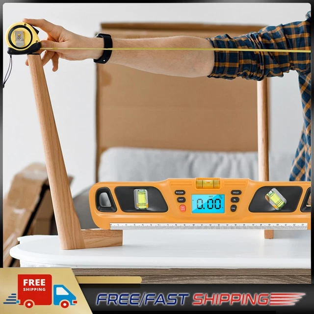 400mm Digital Protractor Level 360 Degree Angle Finder for Railway (Yellow)