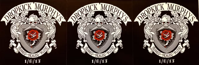 Dropkick Murphys # 2 Signed And Sealed In Blood 1/8/13 Rare Promo 3 Sticker Set