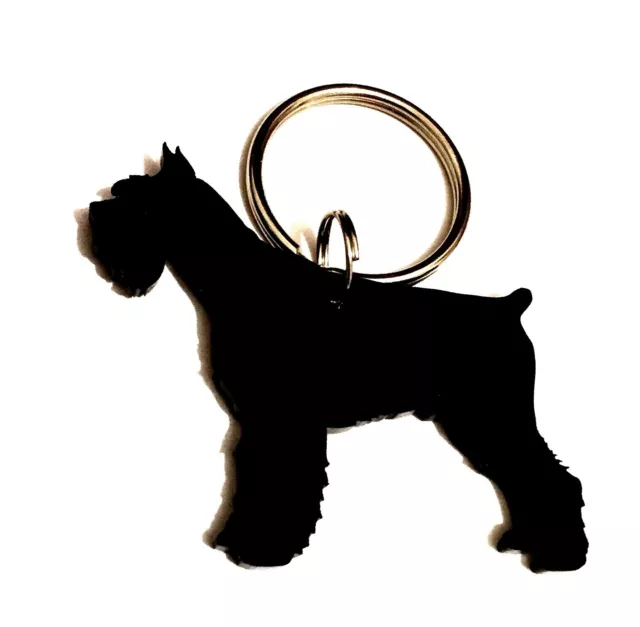 Schnauzer Dog Keyring Keychain Bag Charm Gift In Black Acrylic Gift 2