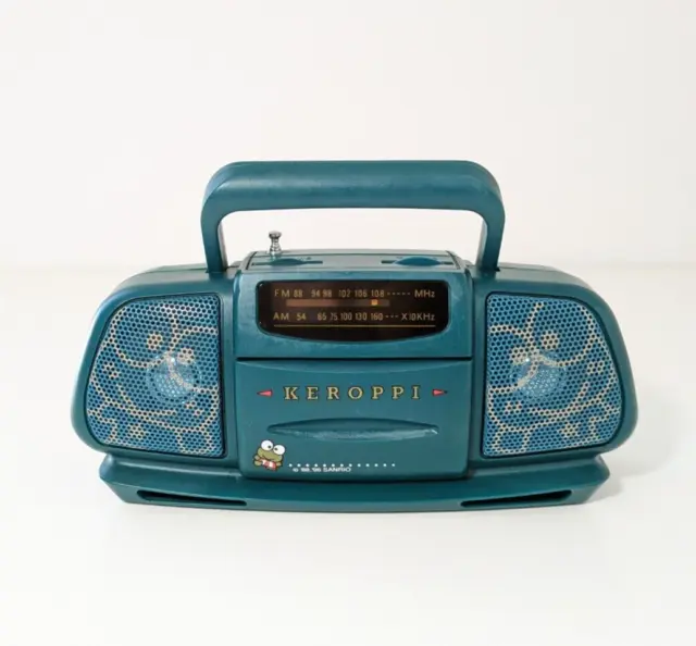 Keroppi Sanrio 1996 Dark Green Hello Kitty Boom Box Mini Radio Tested Works Rare