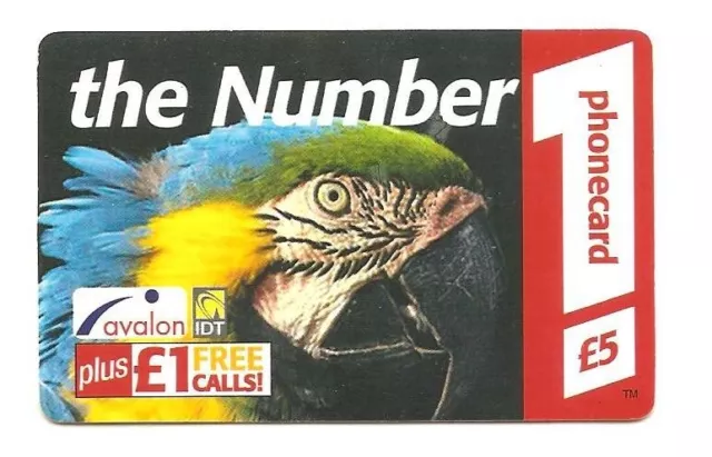 UK Avalon IDT Phonecard Macaw - USED / NO AIRTIME