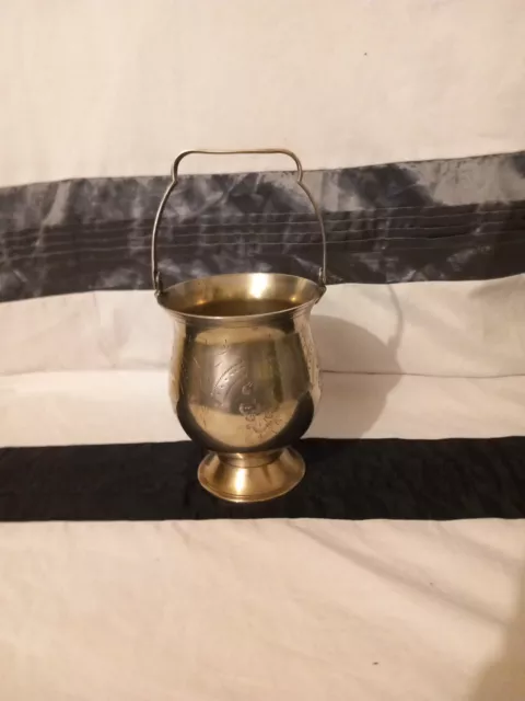 Engraved Goblet/Vase Vintage Silver Plated EPNS