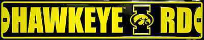 Iowa Hawkeyes Metal Street Sign 24" X 5" Hawkeye Rd Road Man Cave University