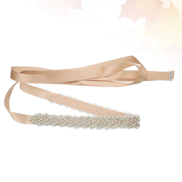 Abito da sposa cintura applique cristallo damigella d'onore