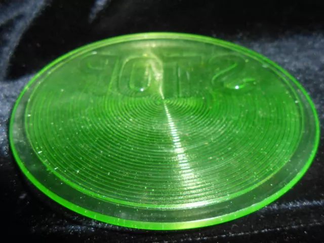 green Vaseline Uranium glass stop break signal Lens light truck car part / round