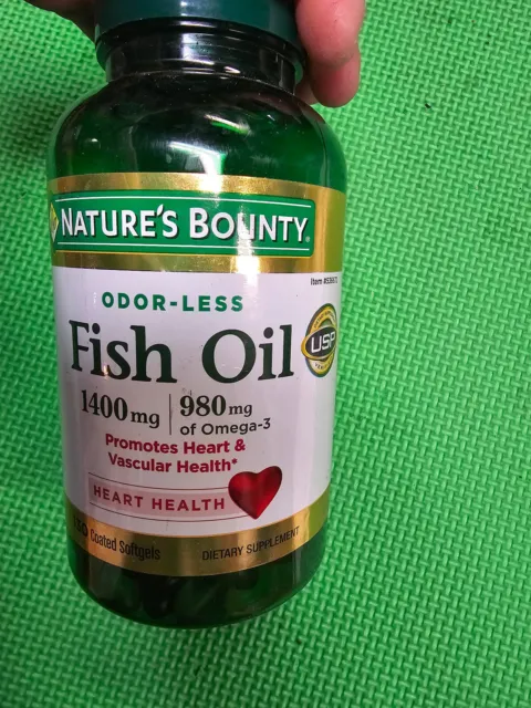 Nature's Bounty Fish Oil 1400 mg w/ 980 mg of Omega-3 130 Softgels exp-12/2024