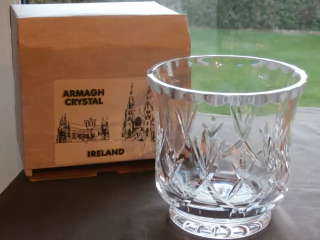 Boxed Irish ARMAGH Crystal Ice Bucket / Bowl  - Stamped - Ex Cond
