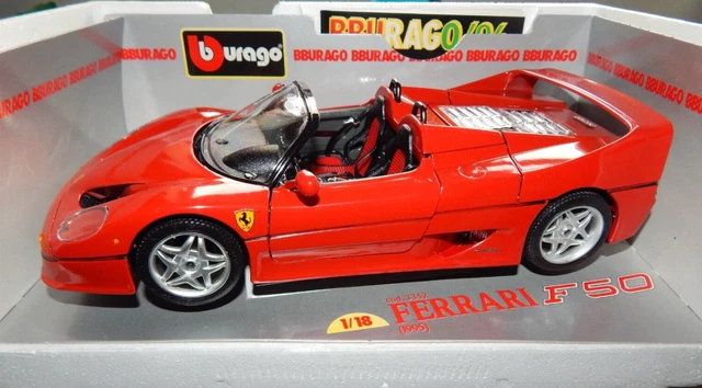 LJ973 BURAGO 3382 1/18 1:18 Voiture Ferrari F50 hard top 1995 jaune 8002455033826